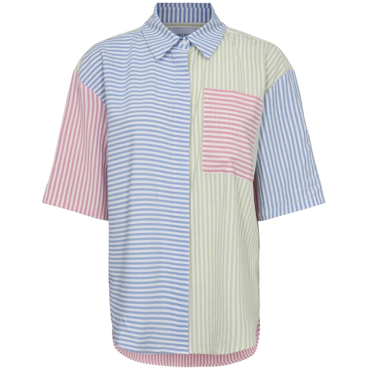 LIBERTE dame t-shirt VIOLA - MINT BLUE PINK STRIPE