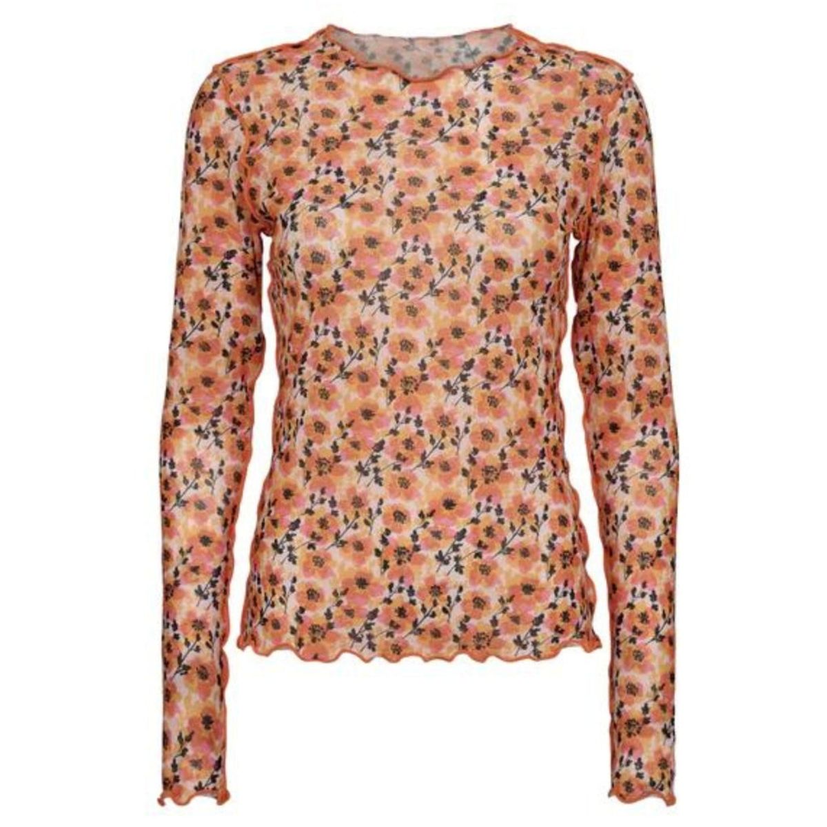 Liberté dame mesh top 24086 - ORANGE PINK BLACK FLOWER