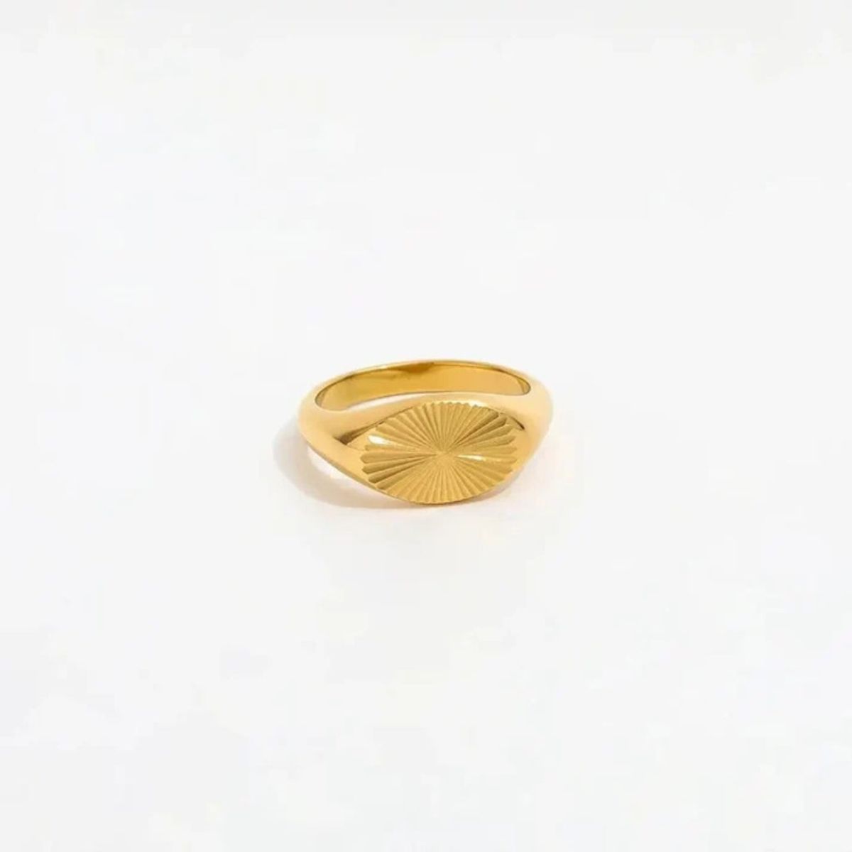 Muun studios Sun Signet Oval Ring 18K Guldbelagt R025 - Guld