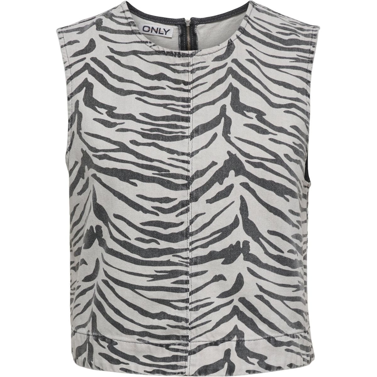 ONLY dame top ONLDORSI - Light Grey Denim ZEBRA