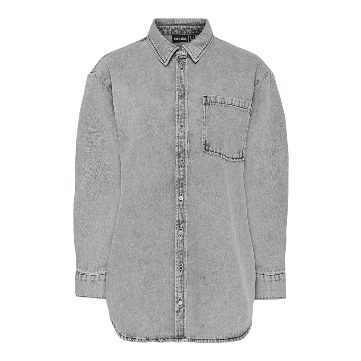 PIECES dame skjorte PCMAISIE - Grey Denim