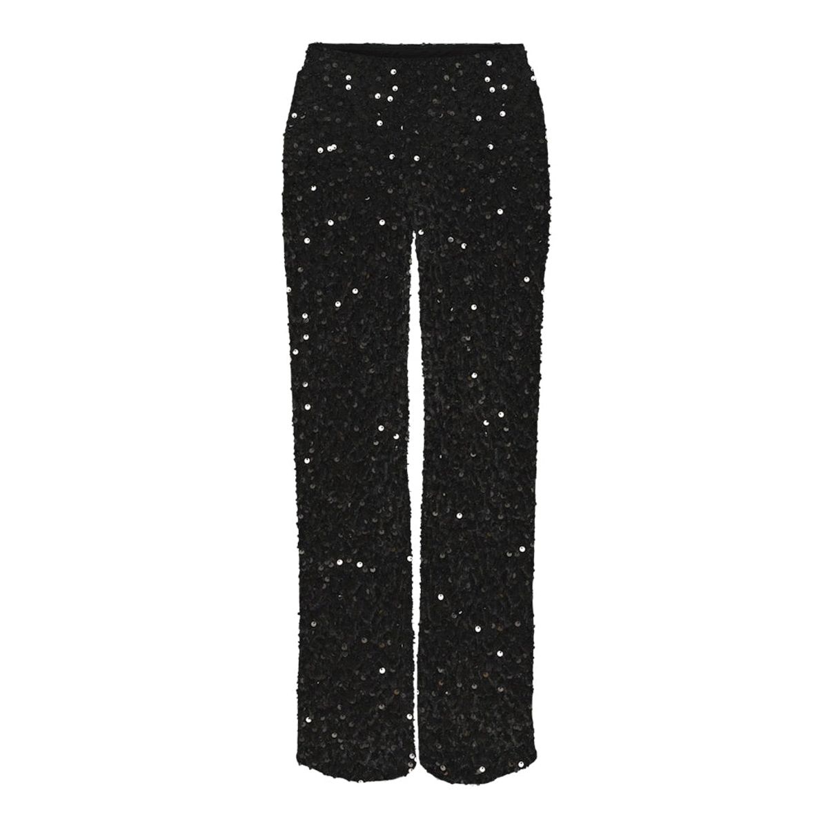 Pieces dame bukser PCKAM - Black Black sequins