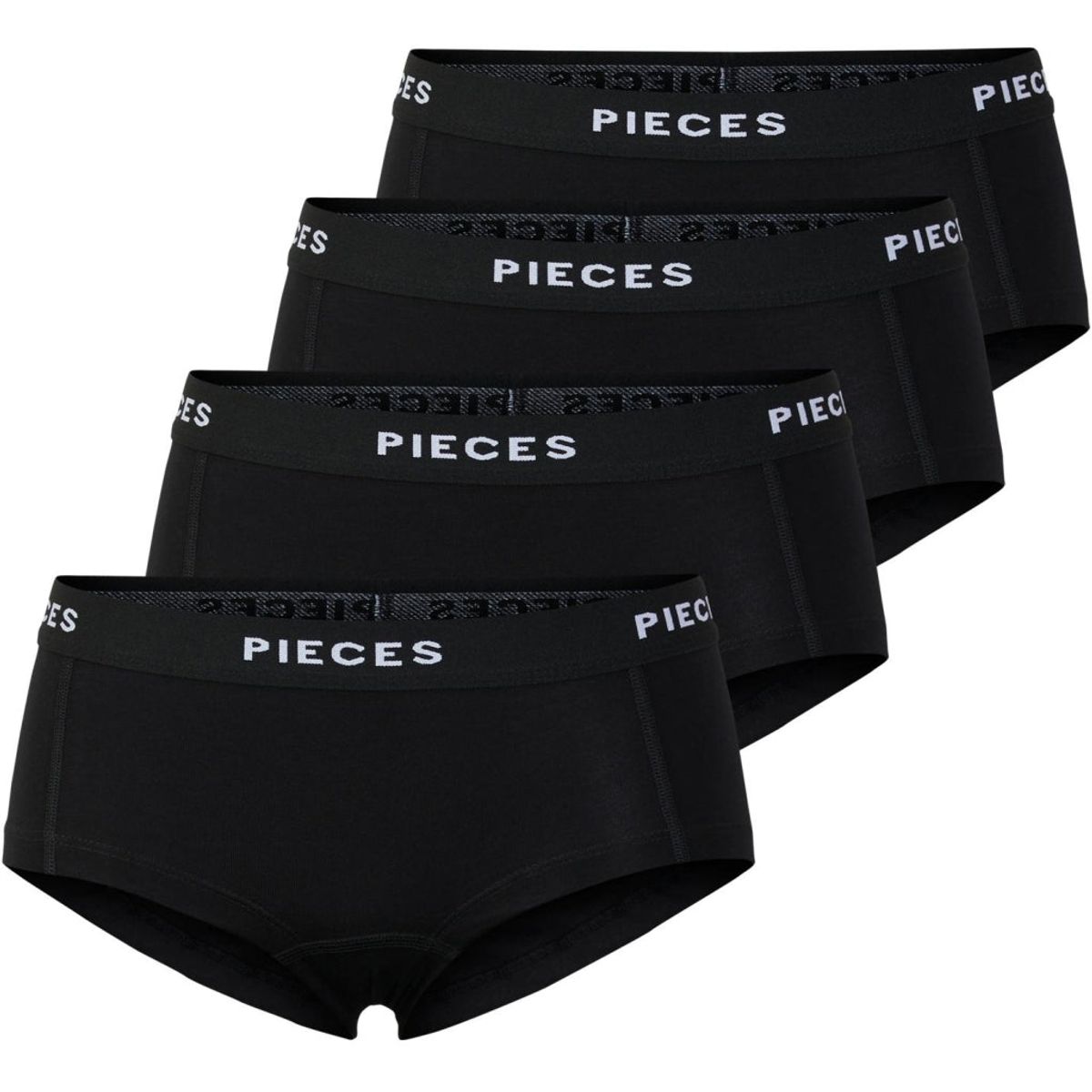 Pieces dame hipsters PCLOGO LADY 4-PACK - Black