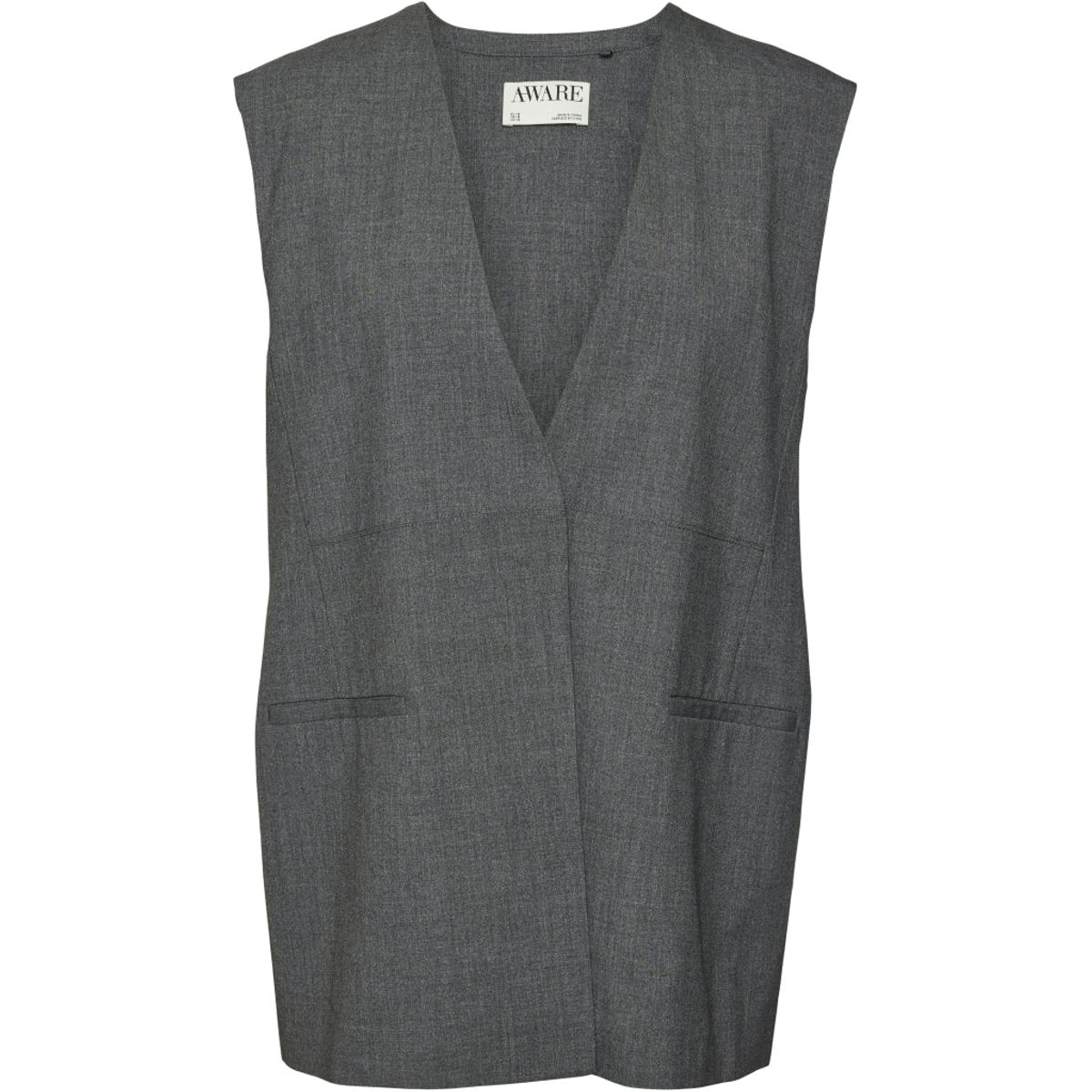 VERO MODA dame vest VMOKAVA - Dark grey melange