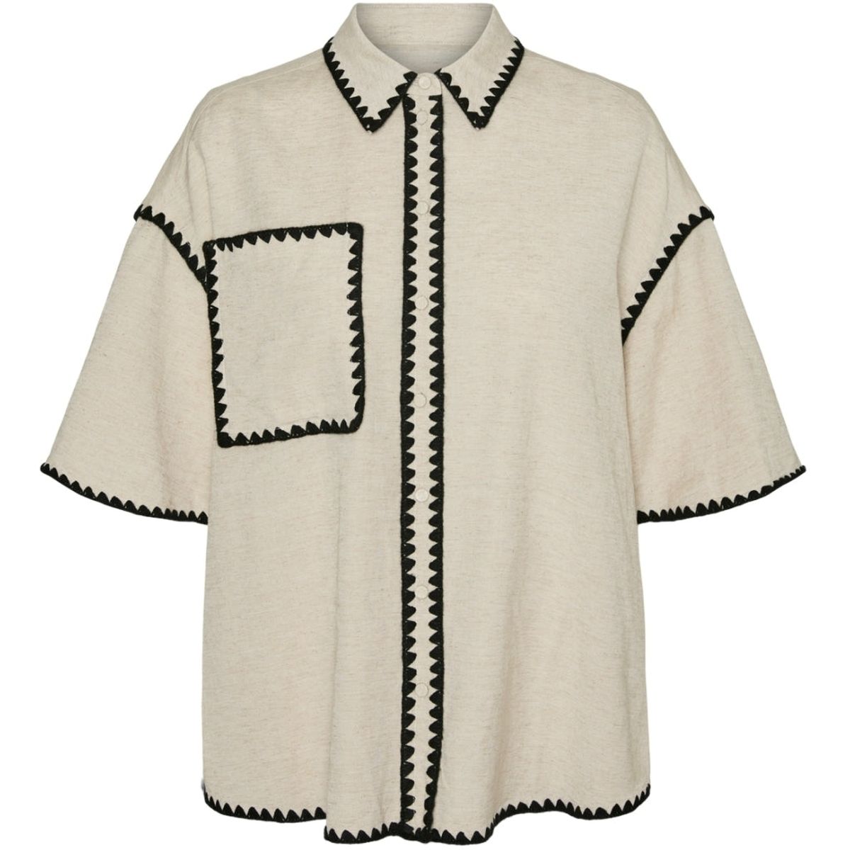 VERO MODA dame bluse VMNADIA - Birch CONTRAST