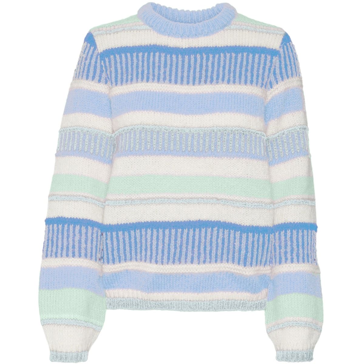 VERO MODA dame sweater VMNEWEMBRACE - Dutch Canal W.SILT GREEN/BIRCH/CLEARWATER/BONNIE B