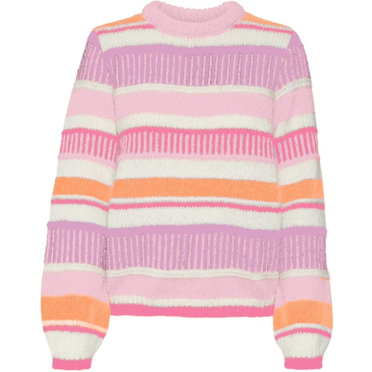 VERO MODA dame sweater VMNEWEMBRACE - Parfait Pink TANGERINE/BIRCH/PINK COSMOS/PASTEL LA