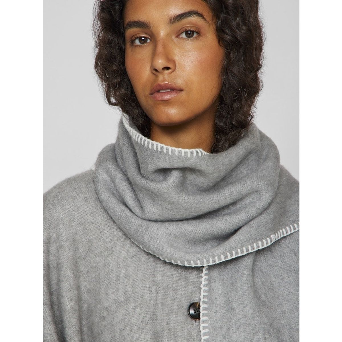 VILA dame scarf VISANTEL - Light Grey Melange