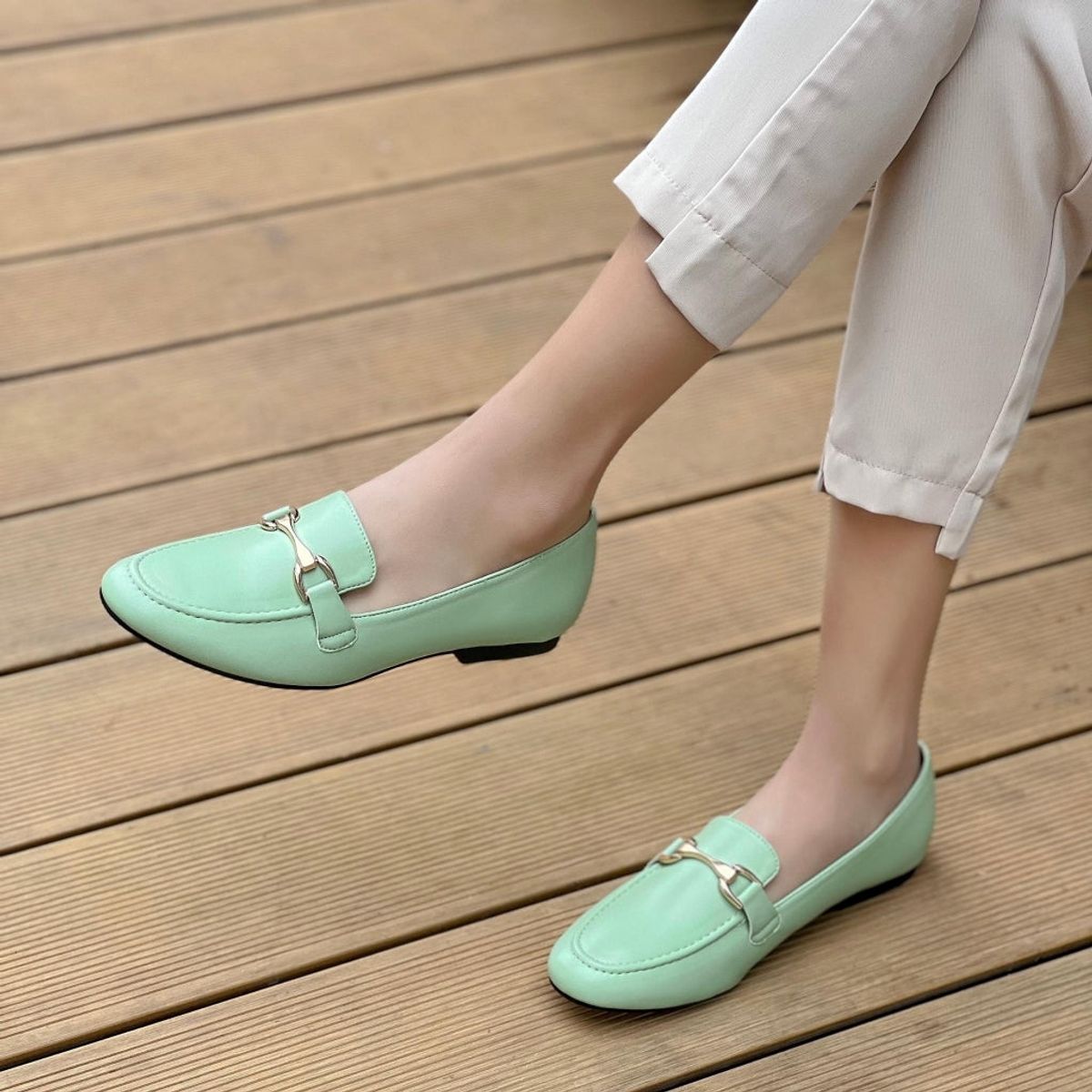 Silia dame Loafers 77-327 - Green