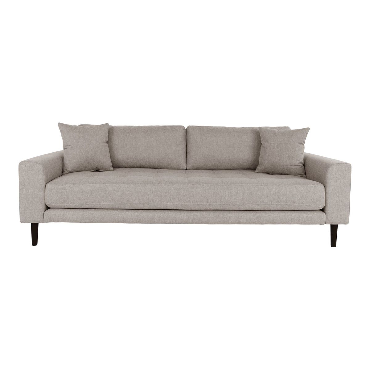 Lido 3 Personers Sofa - 3 Personers Sofa, stone med to puder og sorte træben, HN1030