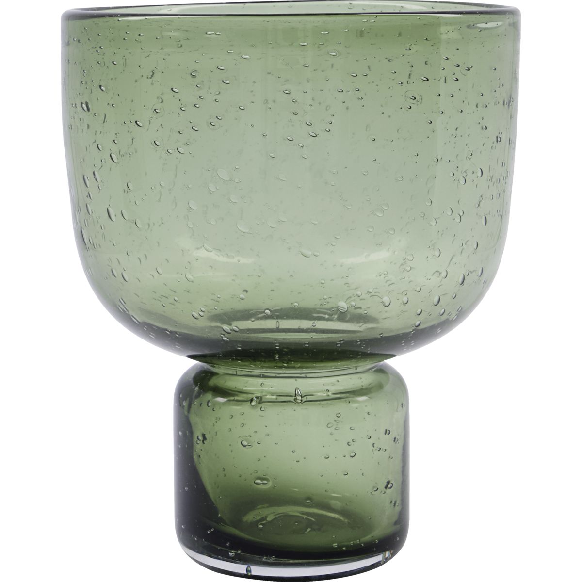 Vase, HDFarida, Olive green - Olive green / Glass / h: 22 cm, dia: 17 cm