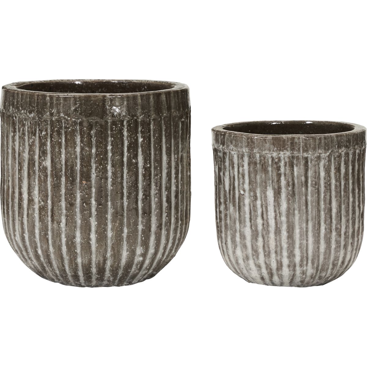 Urtepotte, HDPharao, Grå;Brun - Grey/Brown / Earthenware / w: 50 cm, h: 50 cm, w: 40 cm, h: 40 cm