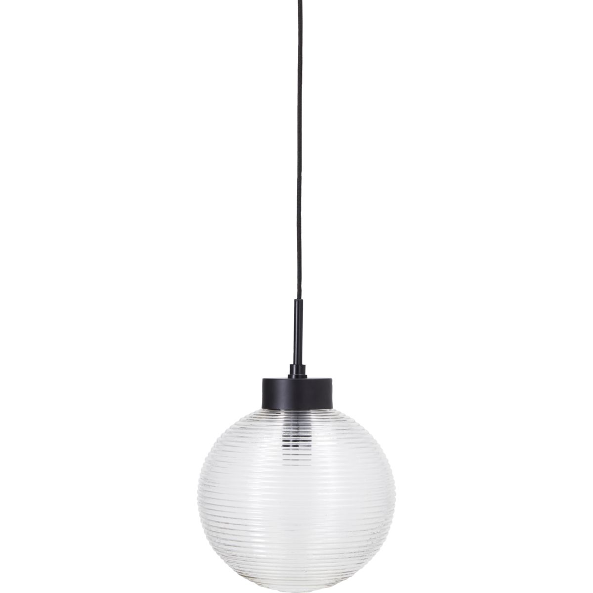 Lampe, HDGaia, Klar - Clear / Glass , Iron , Fabric Cable / h: 30 cm, dia: 15 cm