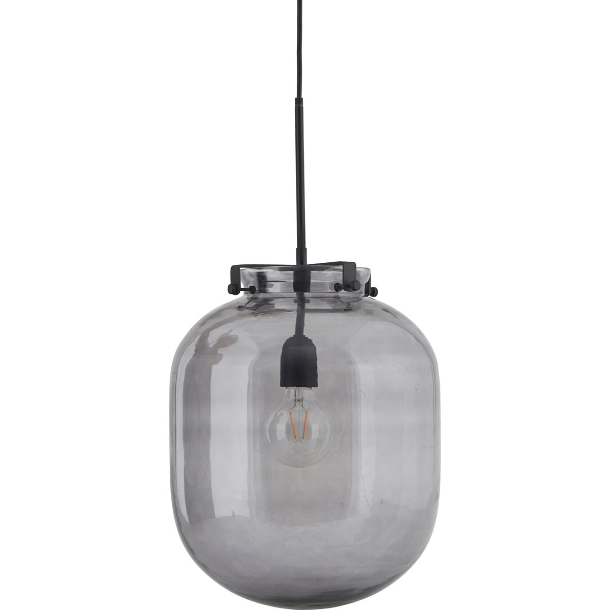 Lampe, HDBall, Grå - Grey / Glass , Metal / h: 35 cm, dia: 30 cm