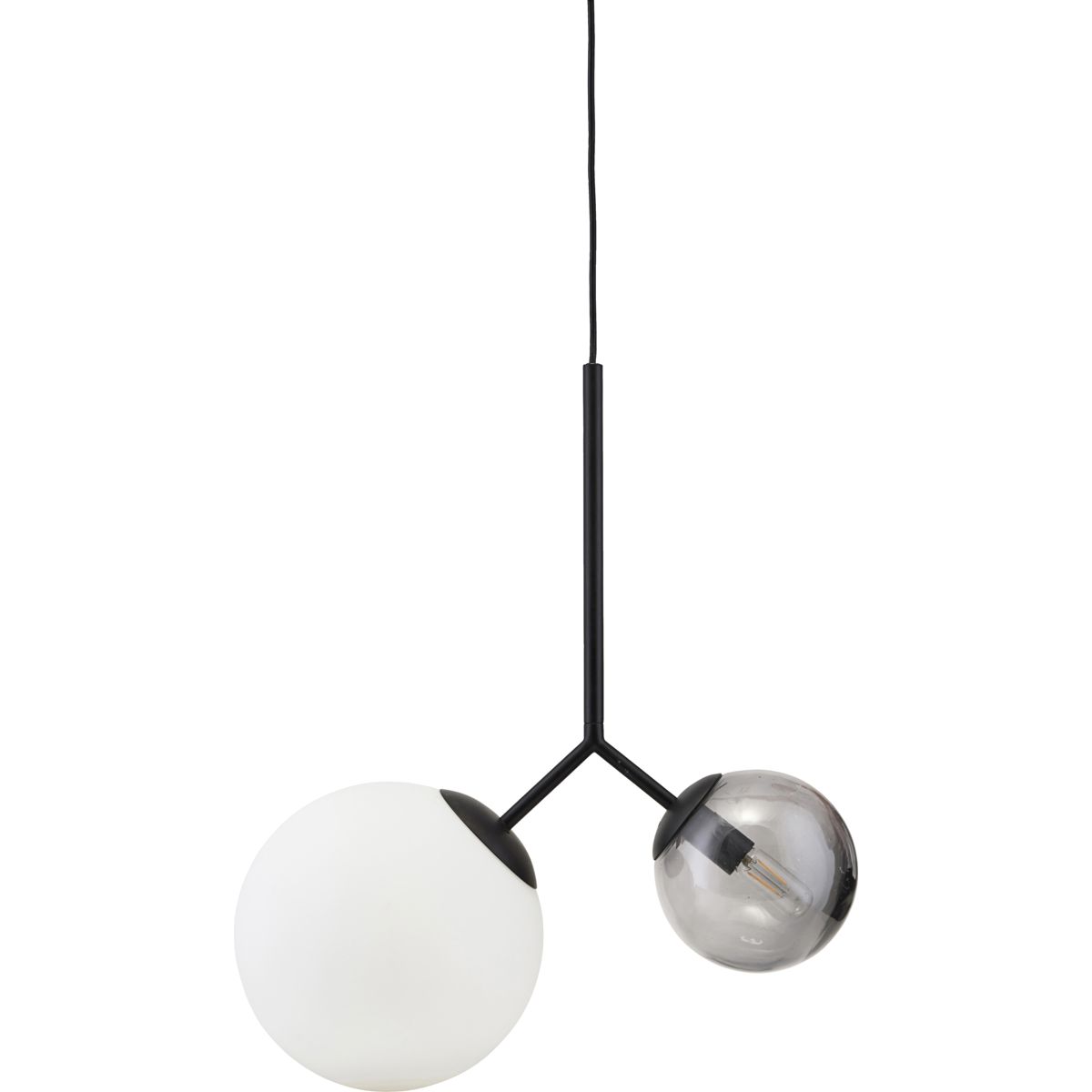 Lampe, HDTwice, Sort - Black / Glass , Iron / l: 70 cm, w: 47 cm