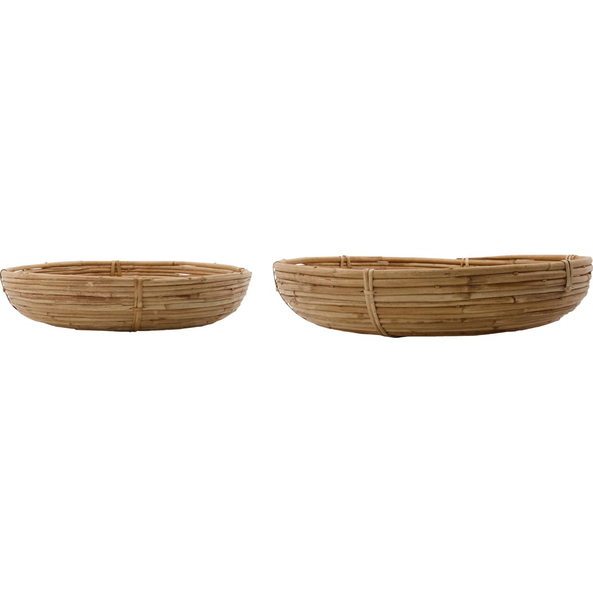 Bakke, HDChaka, Natur - Nature / Rattan , Bamboo / S:, h: 6.5 cm, dia: 32 cm, L:, h: 9.5 cm, dia: 40 cm