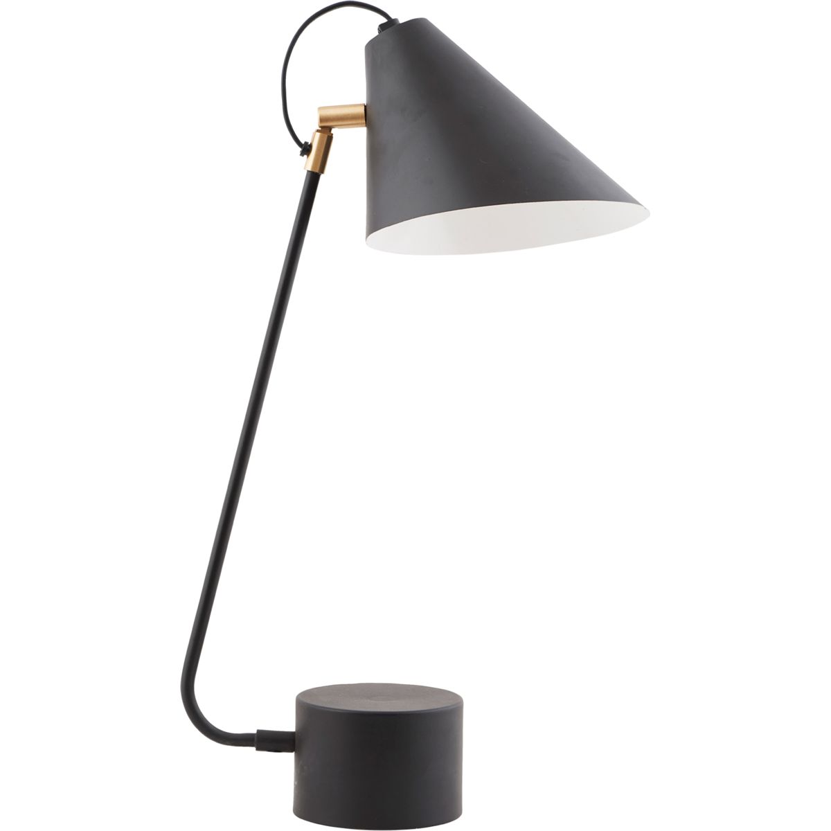 Bordlampe, HDClub, Sort - Black / Iron , Brass / h: 54 cm, dia: 20 cm