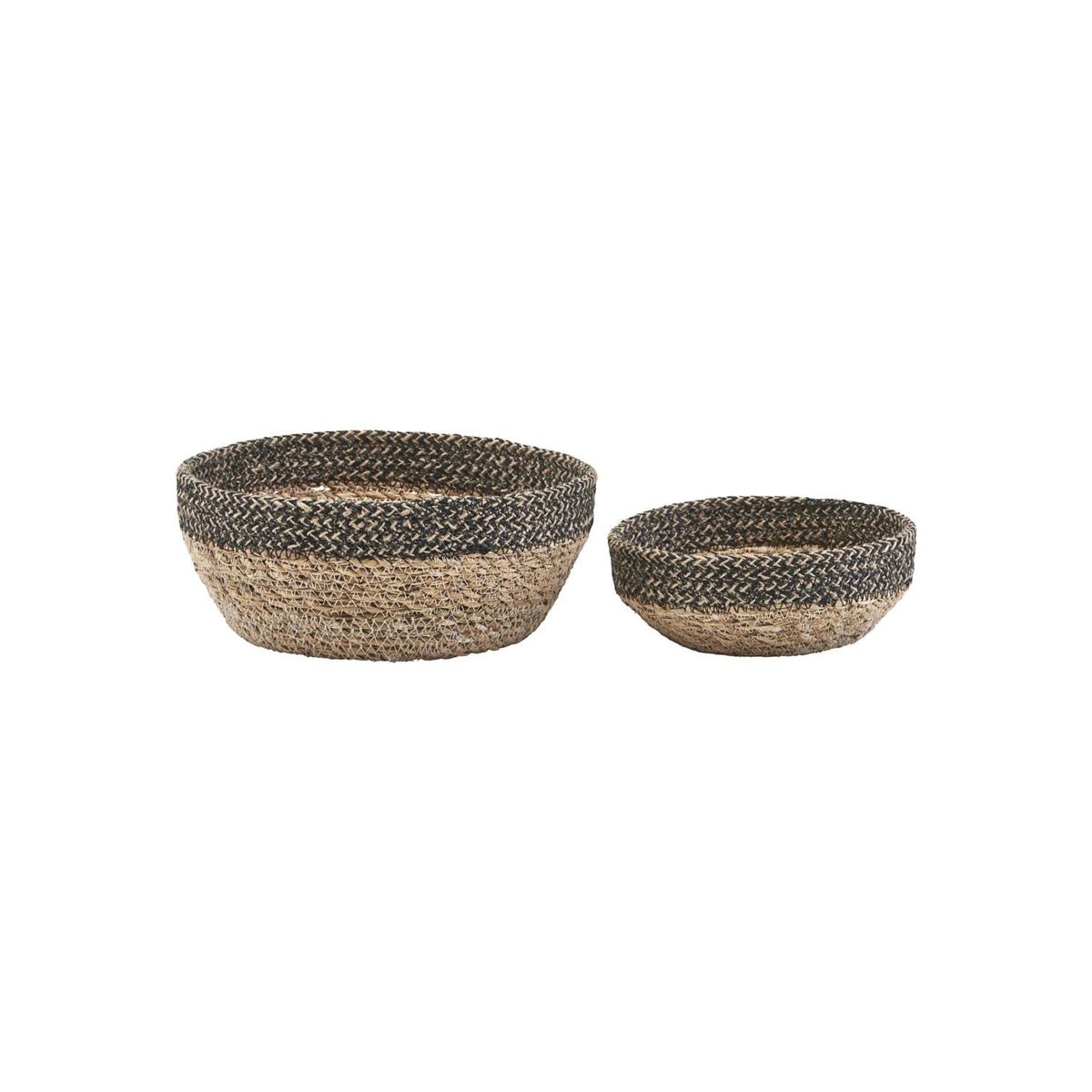 House Doctor Kurv, Bowl - Sort/Natural - S:, h: 6 cm, dia: 16 cm, L:, h: 10 cm, dia: 22 cm / Sort/Natural