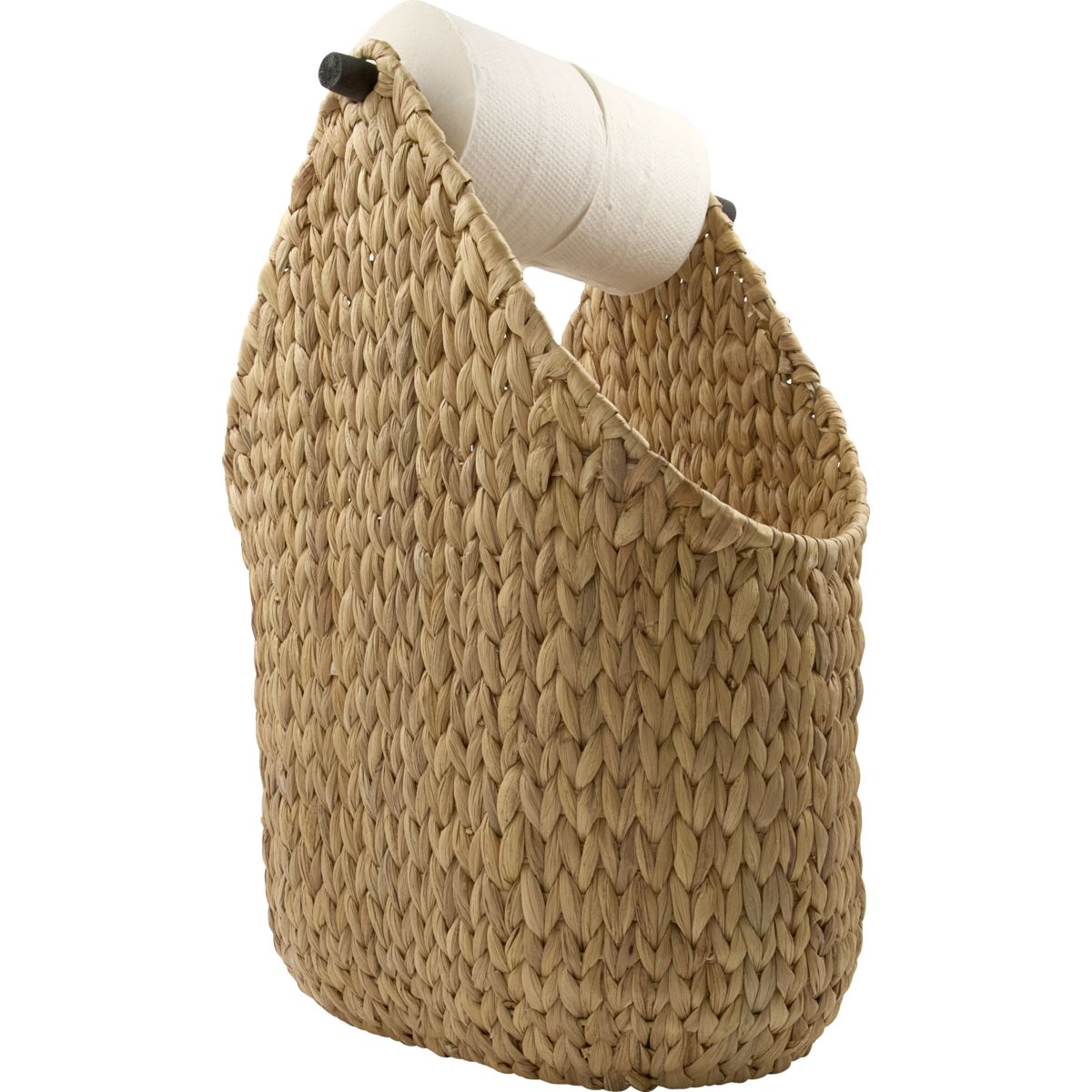 Toiletpapirholder, HDPaper, Natural - Natural / Water hyacinth , Wire , Eucalyptus Wood / l: 35 cm, w: 24 cm, h: 50 cm