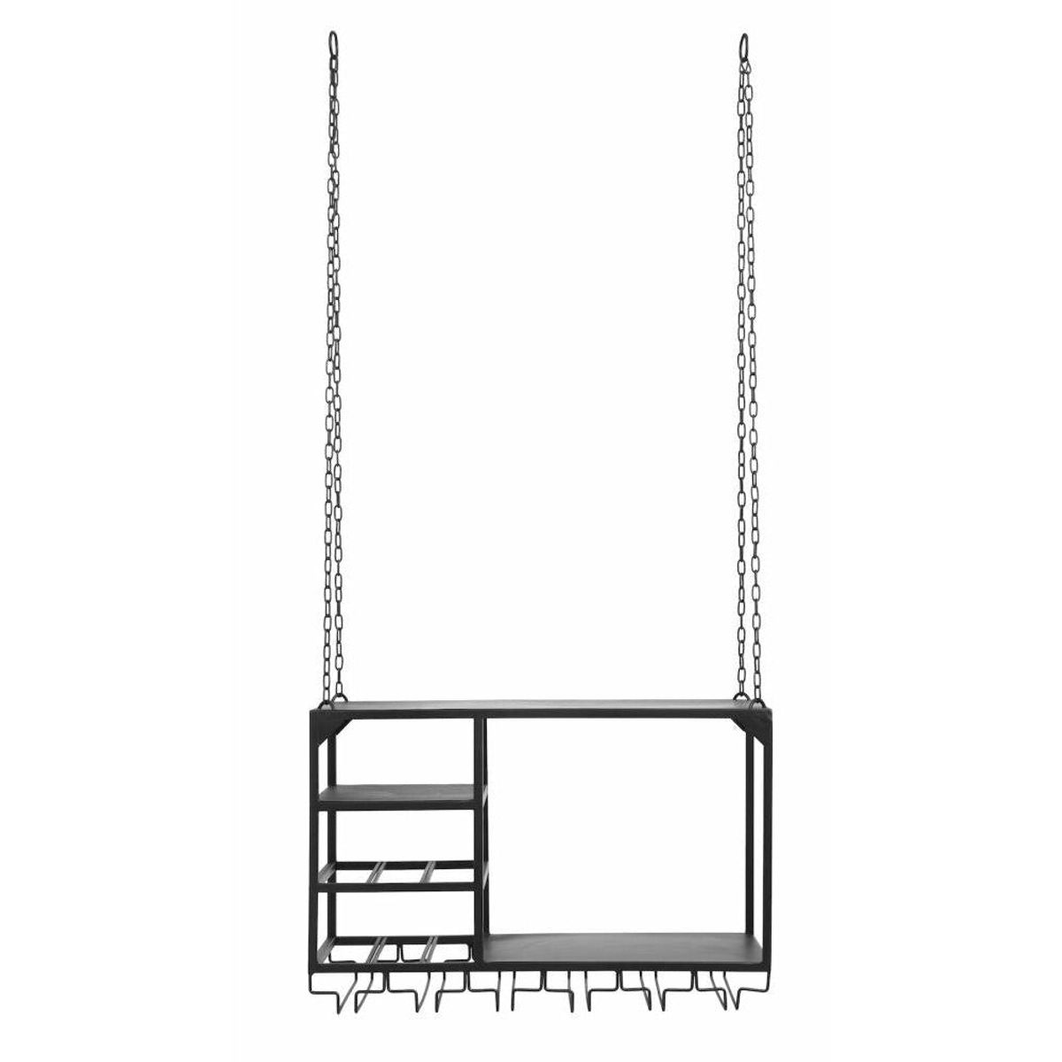 Nordal LOFT køkkenhylde i jern t/ophæng - 65x30 cm - sort