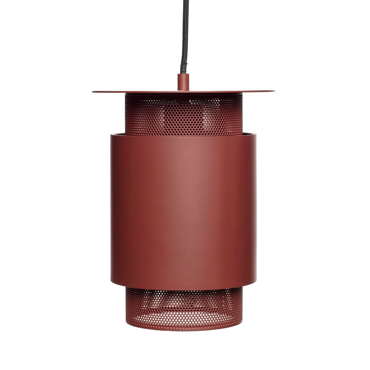 Hübsch - Lampe, metal/mesh, rød - ø20xh26cm - ø20xh26cm / Rød / Jern