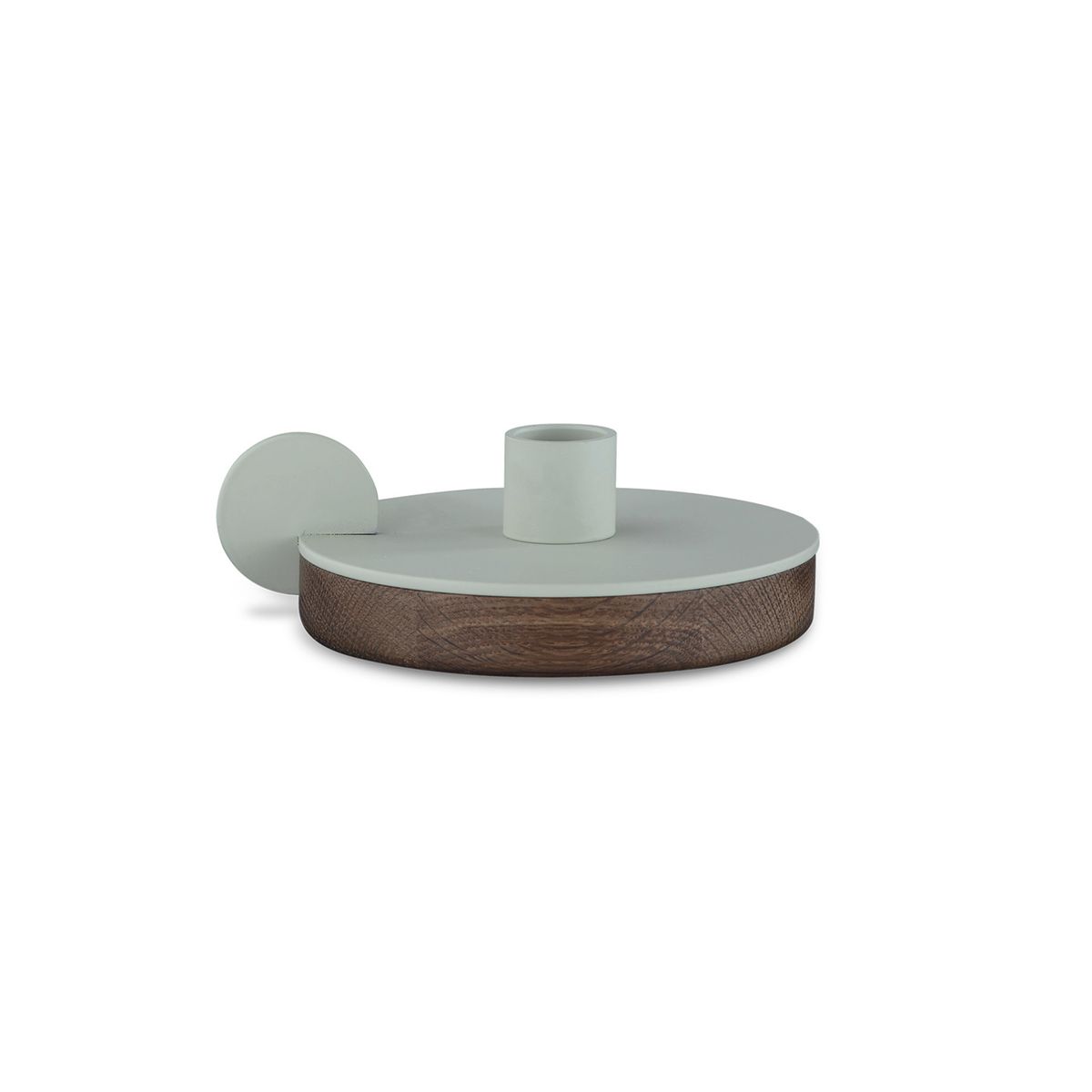 Camino - Ines 1E Candle Holder - Ø13xh5 cm - Smoked Oak/Gray