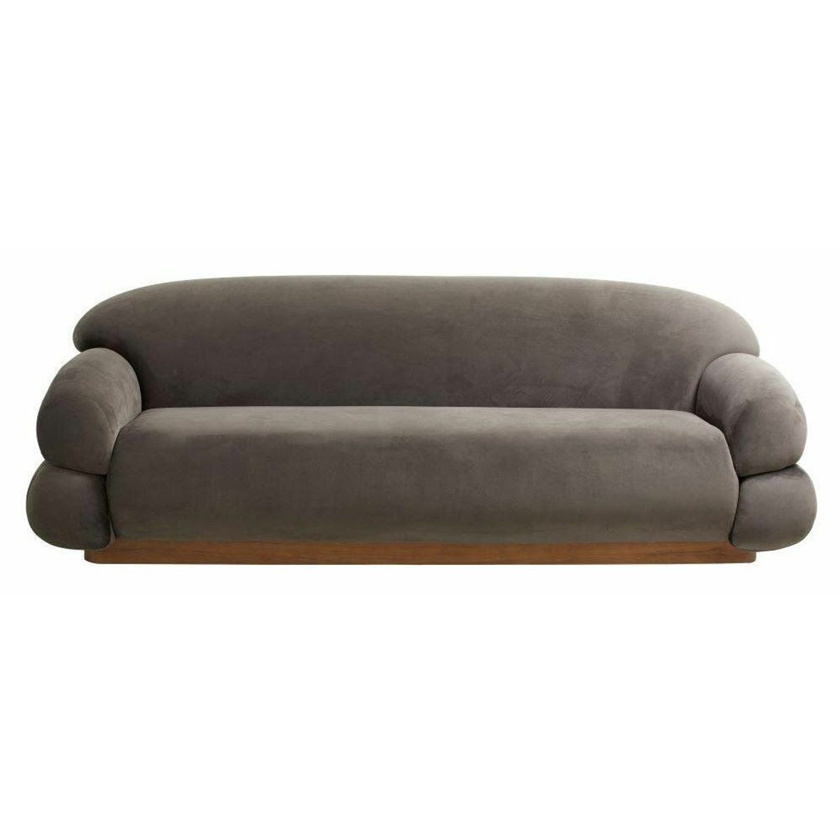 Nordal SOF sofa med betræk i velour - L214 cm - varm grå