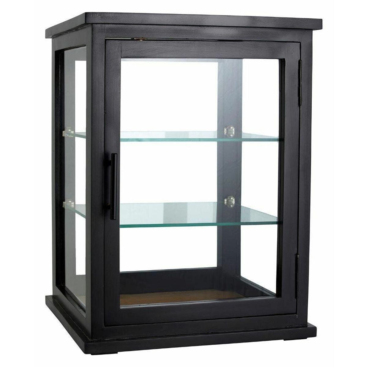 Nordal ARNO glasmontre/display i træ - 50x37 cm - sort/natur