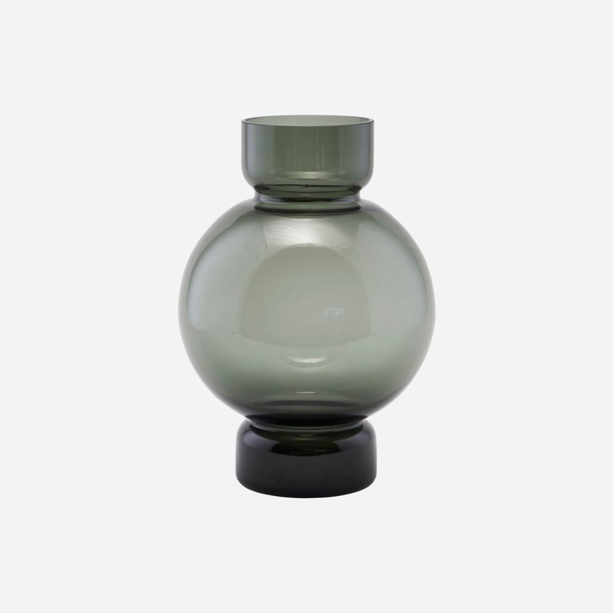 Vase, HDBubble, Grå - Grey / Glass / h: 25 cm, dia: 17.5 cm