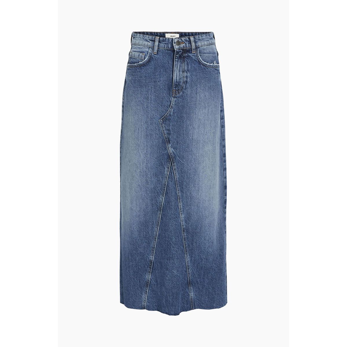 ObjHarlow Long Denim Skirt - Medium Blue Denim - Object - Blå M