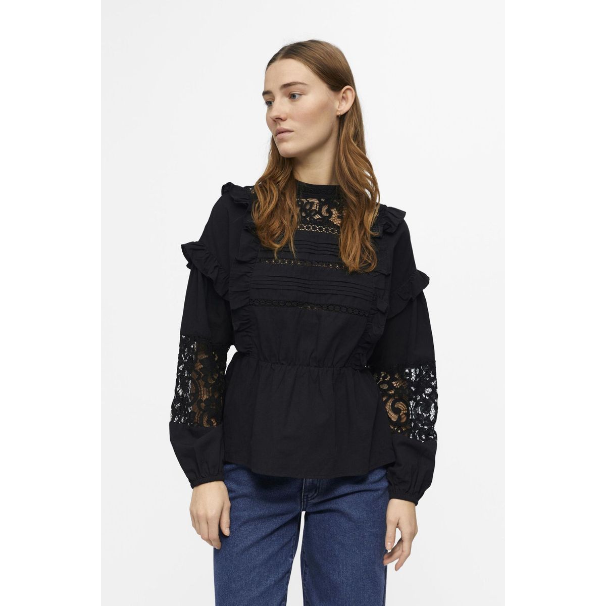 Objarienne New L/S Top - Black - Object - Sort XS