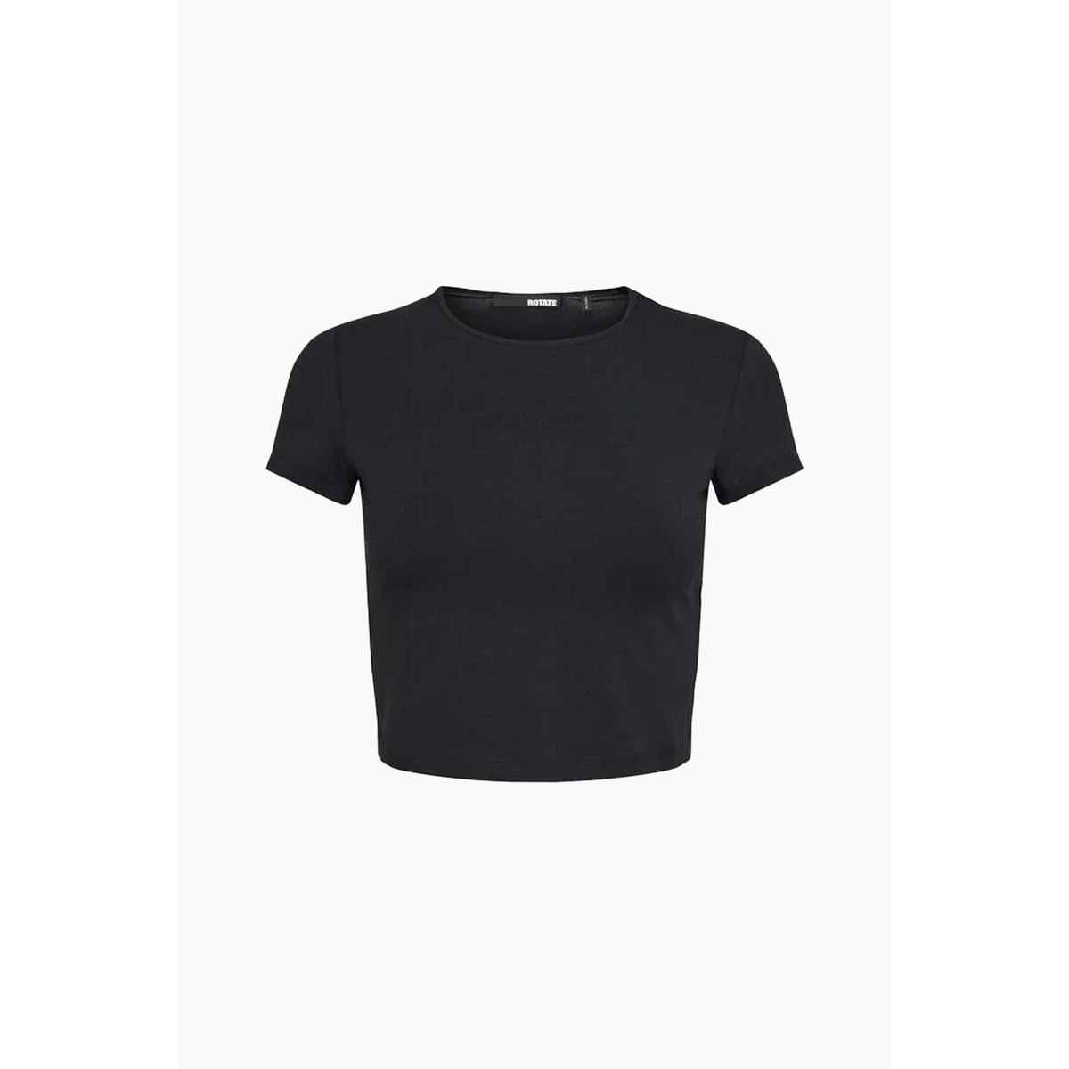 Cropped T-shirt - Black - ROTATE - Sort M