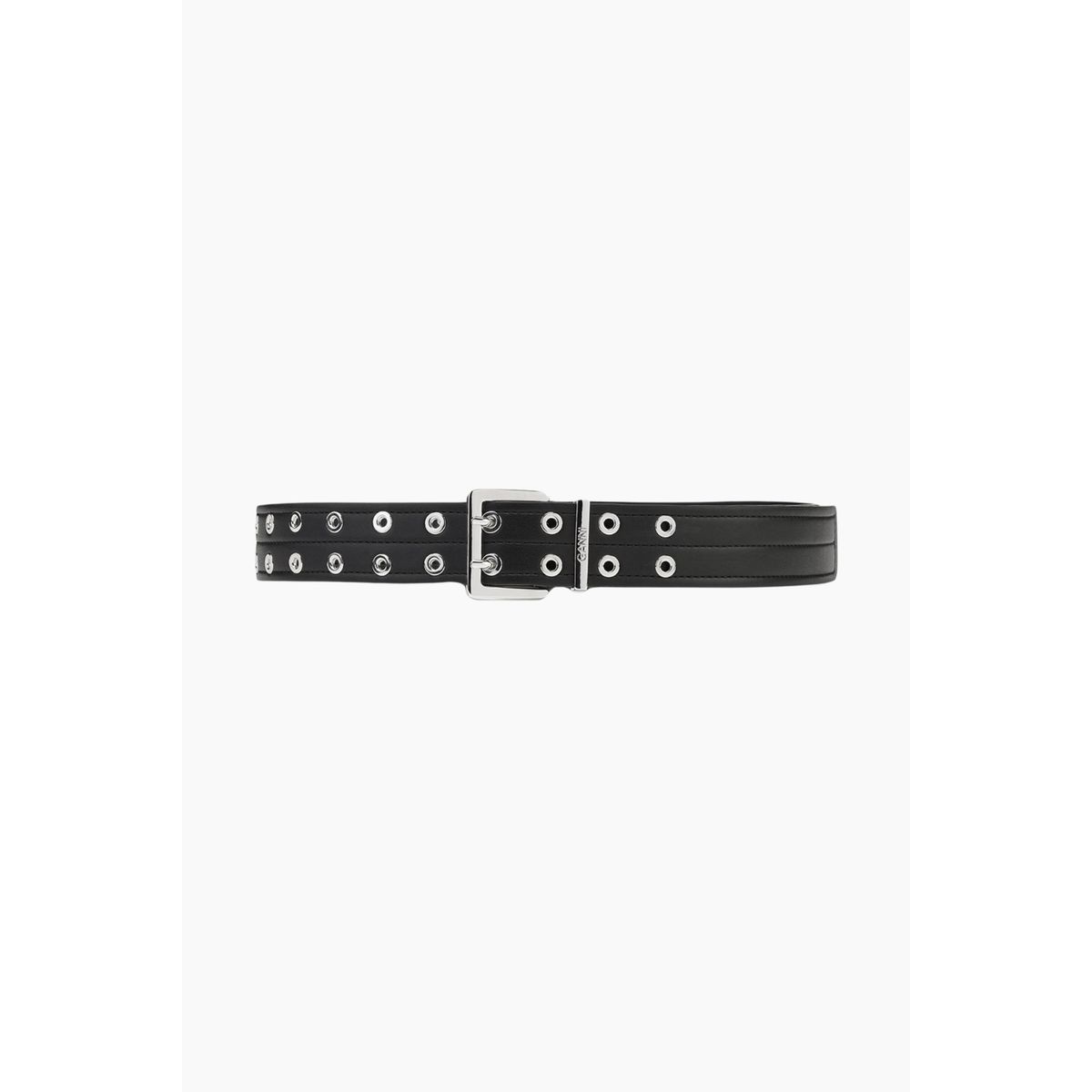 Double Eyelet Belt A6586 - Black - GANNI - Sort XS/S