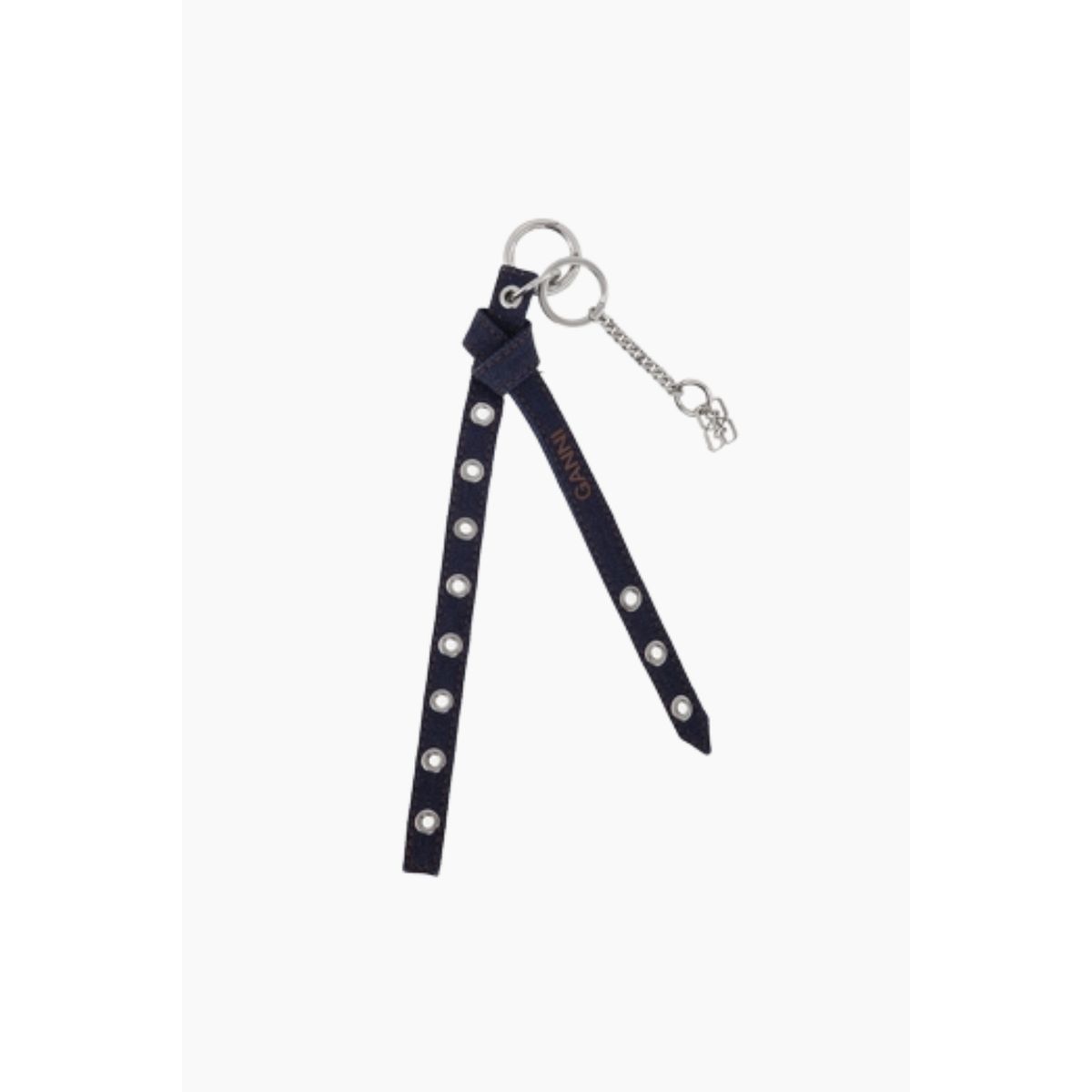 Eyelet Keyring Denim A6260 - Dark Navy - GANNI - Navy One Size