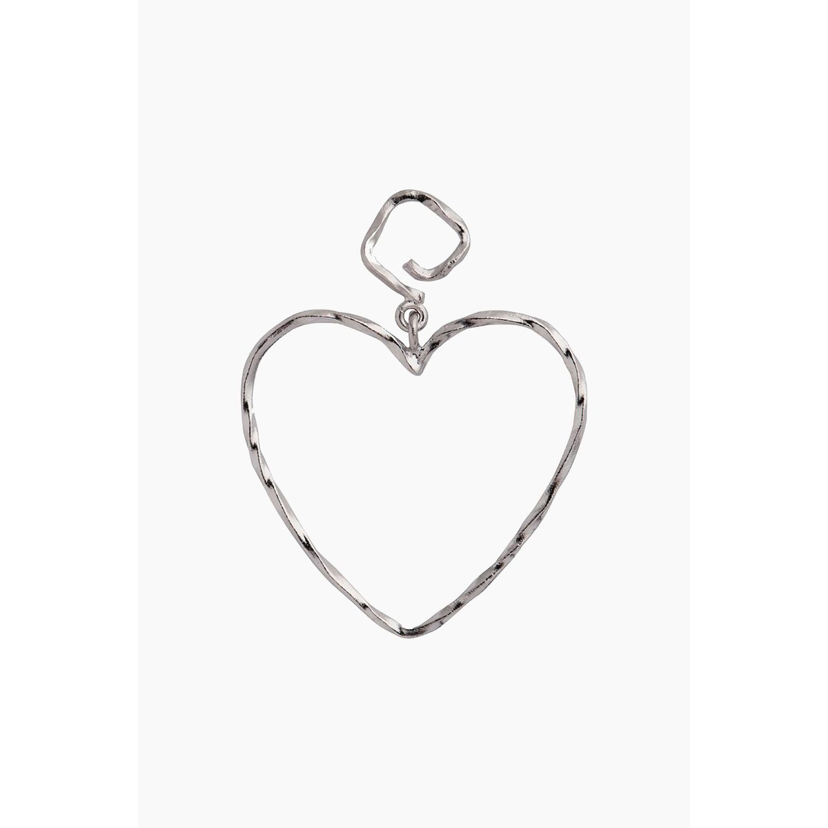 Funky Heart Earring - Silver - Stine A - Sølv One Size