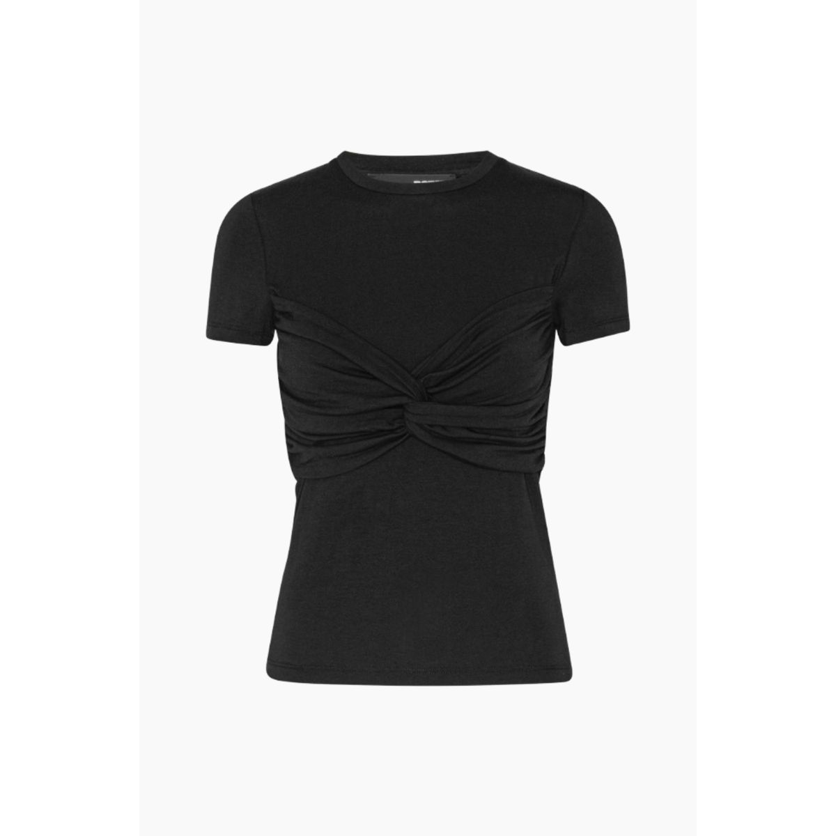 Fitted Twisted T-Shirt - Black - ROTATE - Sort L