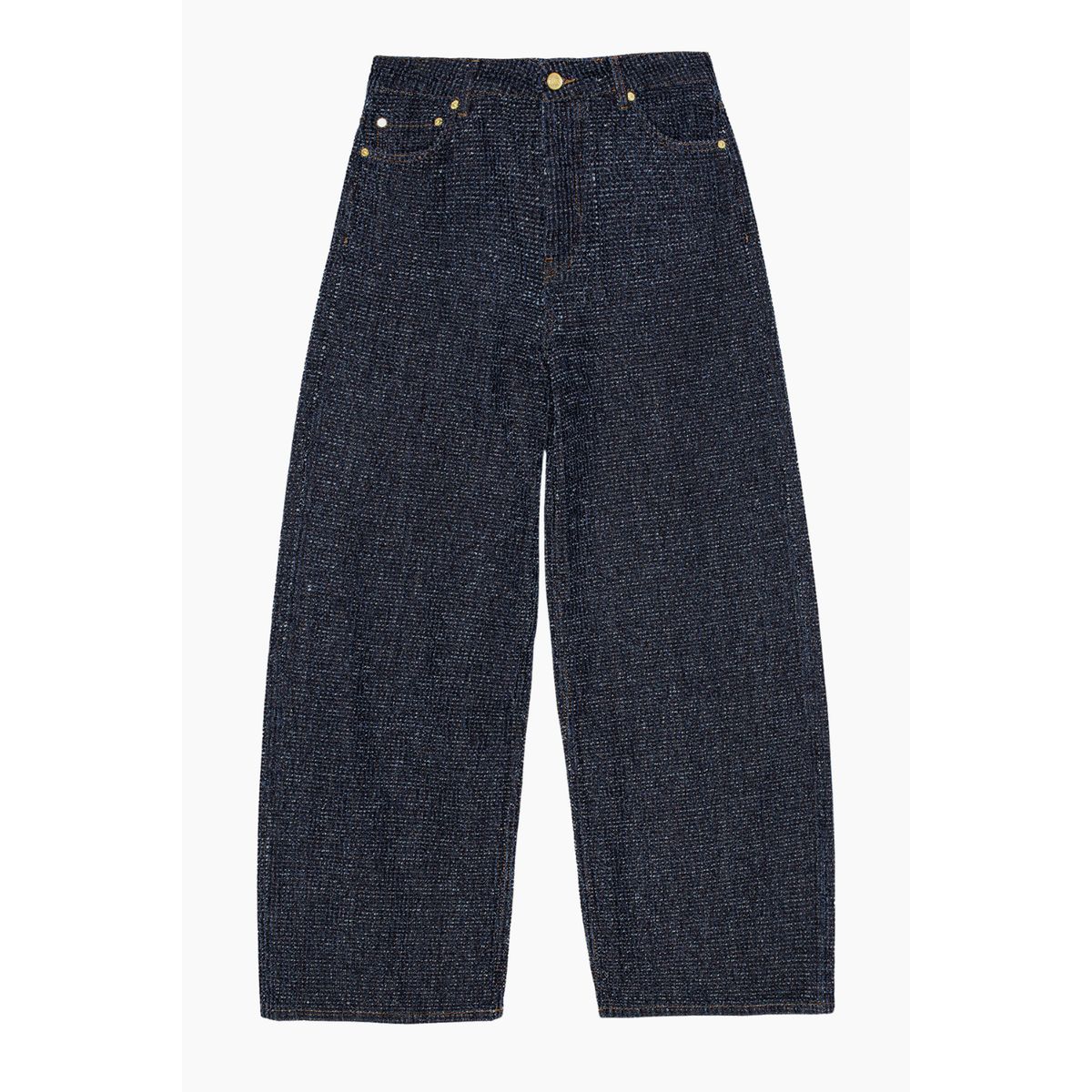 Fluffy Denim Wide Jeans J1542 - Rinse - GANNI - Blå 28