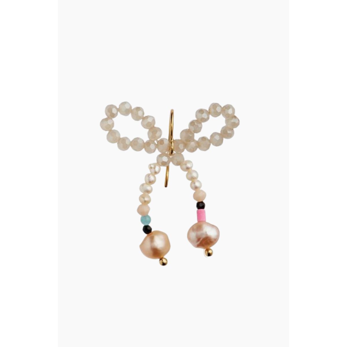 Glow Bow Earring - Creamy Colors - Stine A - Hvid One Size