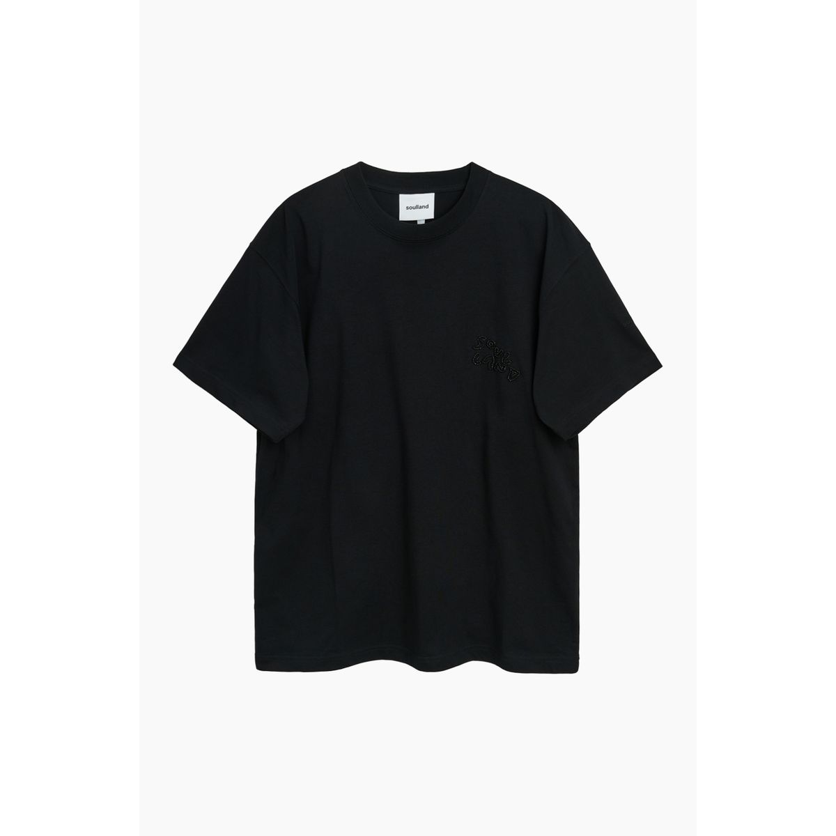 Kai T-shirt Beaded Logo - Black - Soulland - Sort S/M