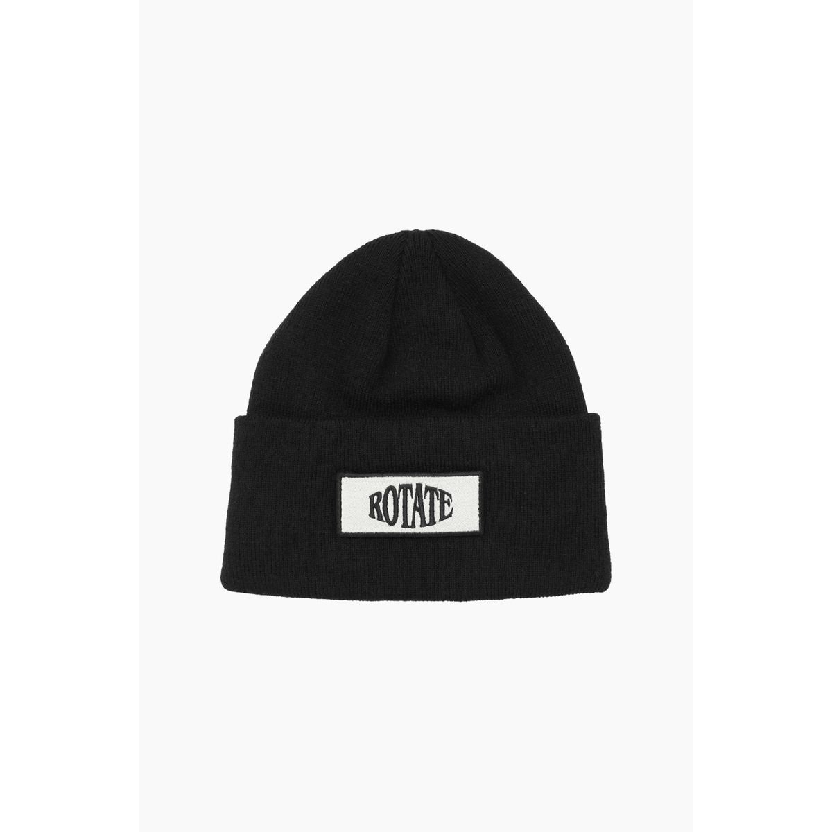 Knitted Beanie W. Patch - Black - ROTATE - Sort One Size