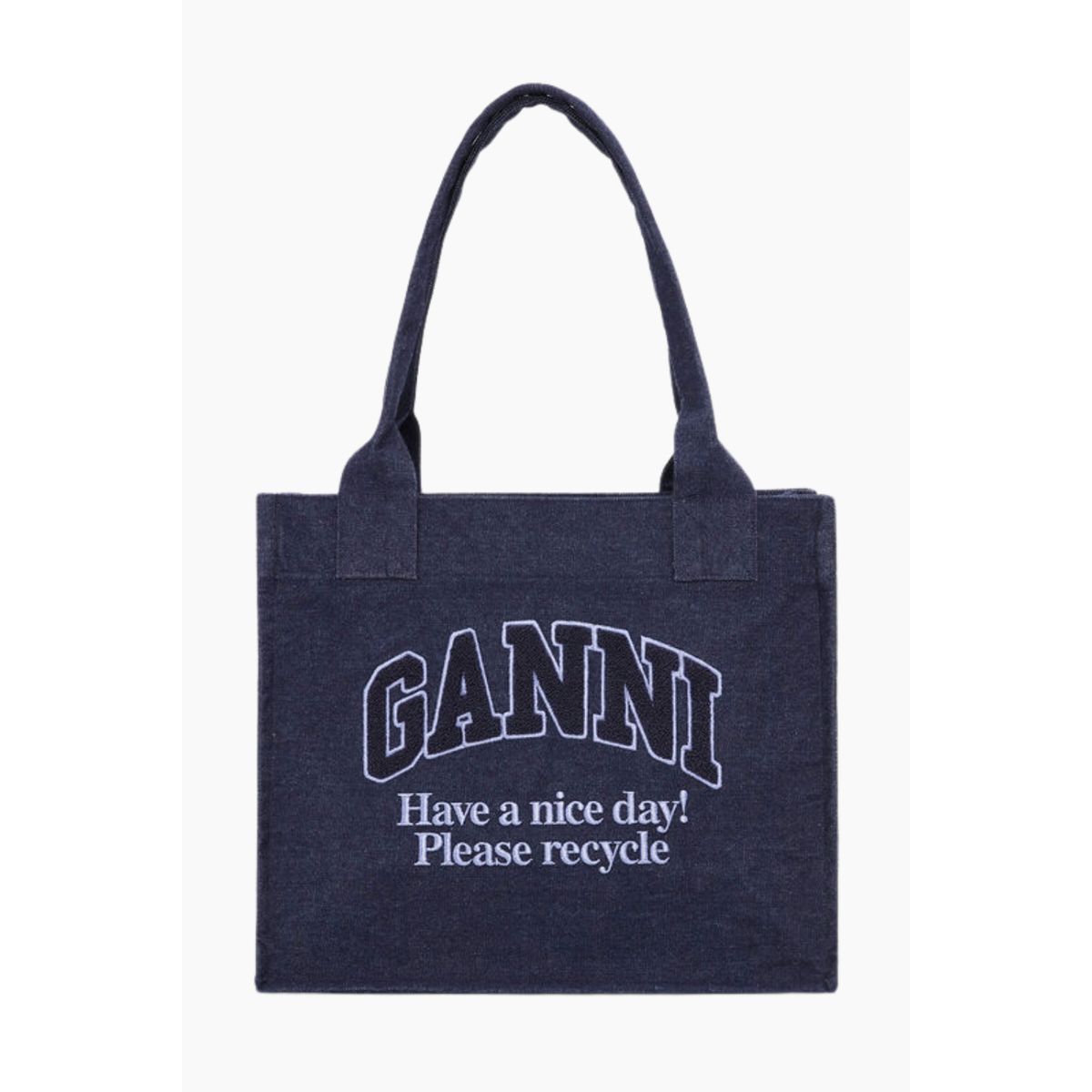 Large Easy Shopper Denim A6168 - Dark Navy - GANNI - Blå One Size