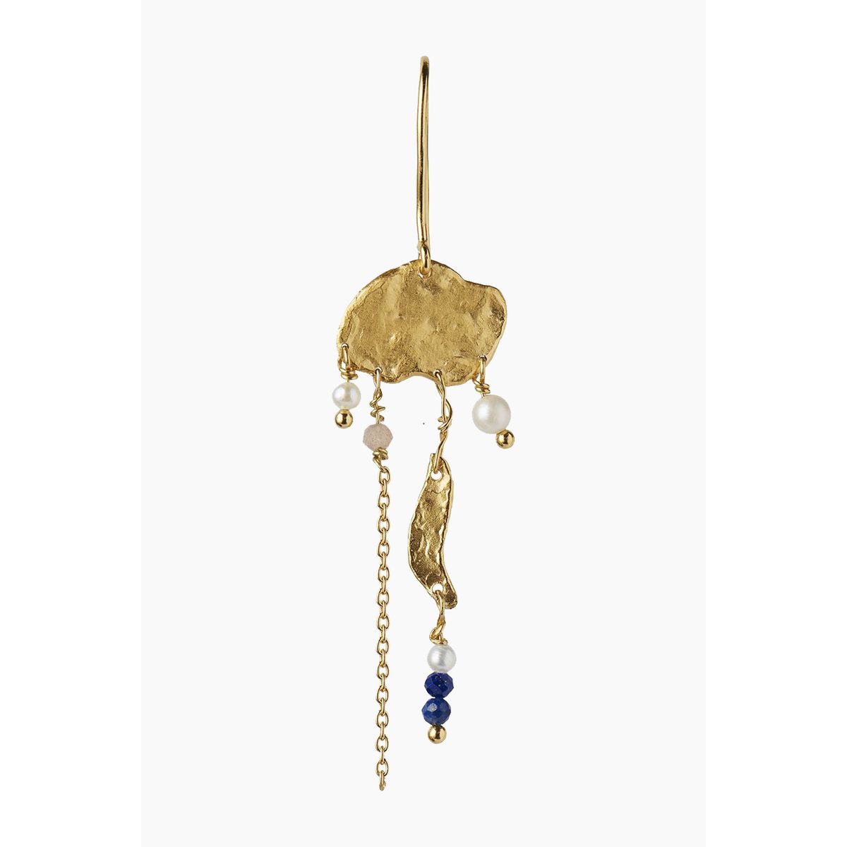 Long Gold Splash Earring - Chain & Color Pop - Stine A - Guld One Size