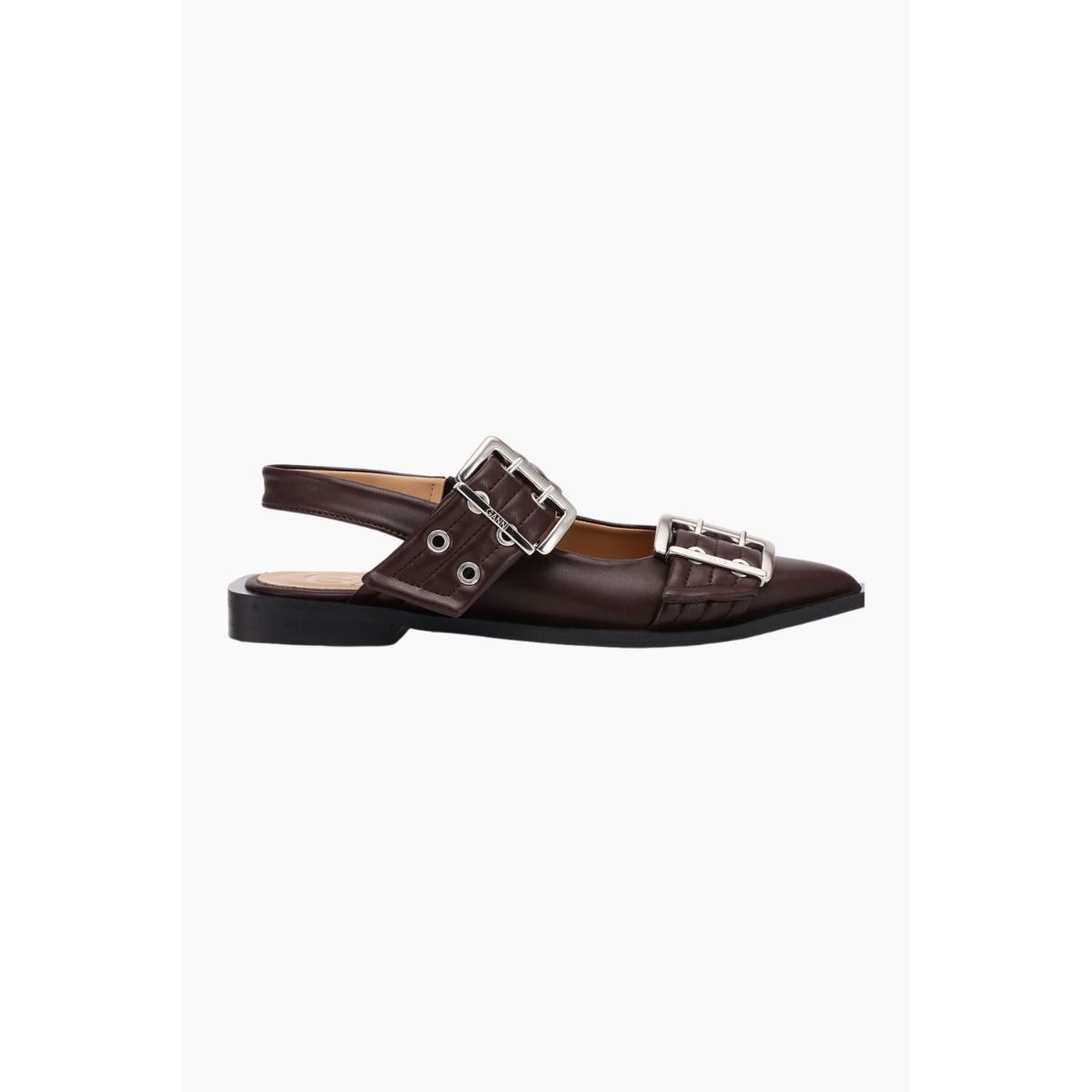 Feminine Buckle Ballerina S2669 - Chocolate Fondant - GANNI - Brun 37