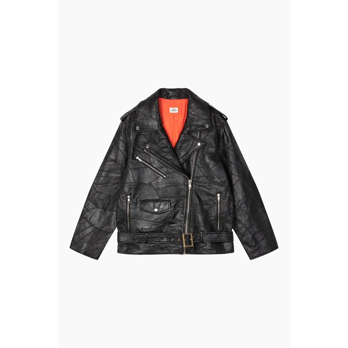 Patch Leather Berline Jacket - Black - Mads Nørgaard - Sort S