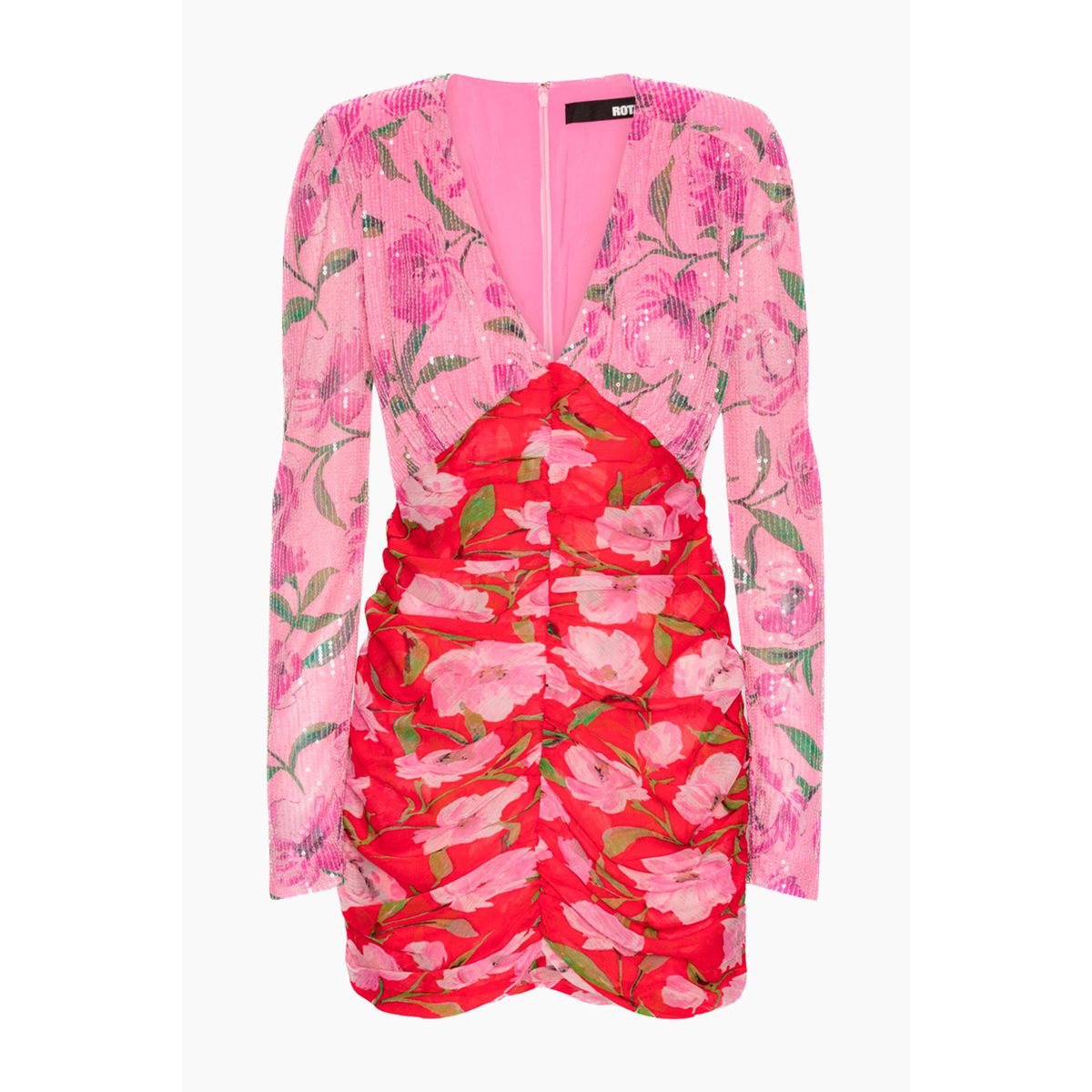 Printed Mini LS Dress - Wildeve/Prism Pink Comb. - ROTATE - Mønstret XL