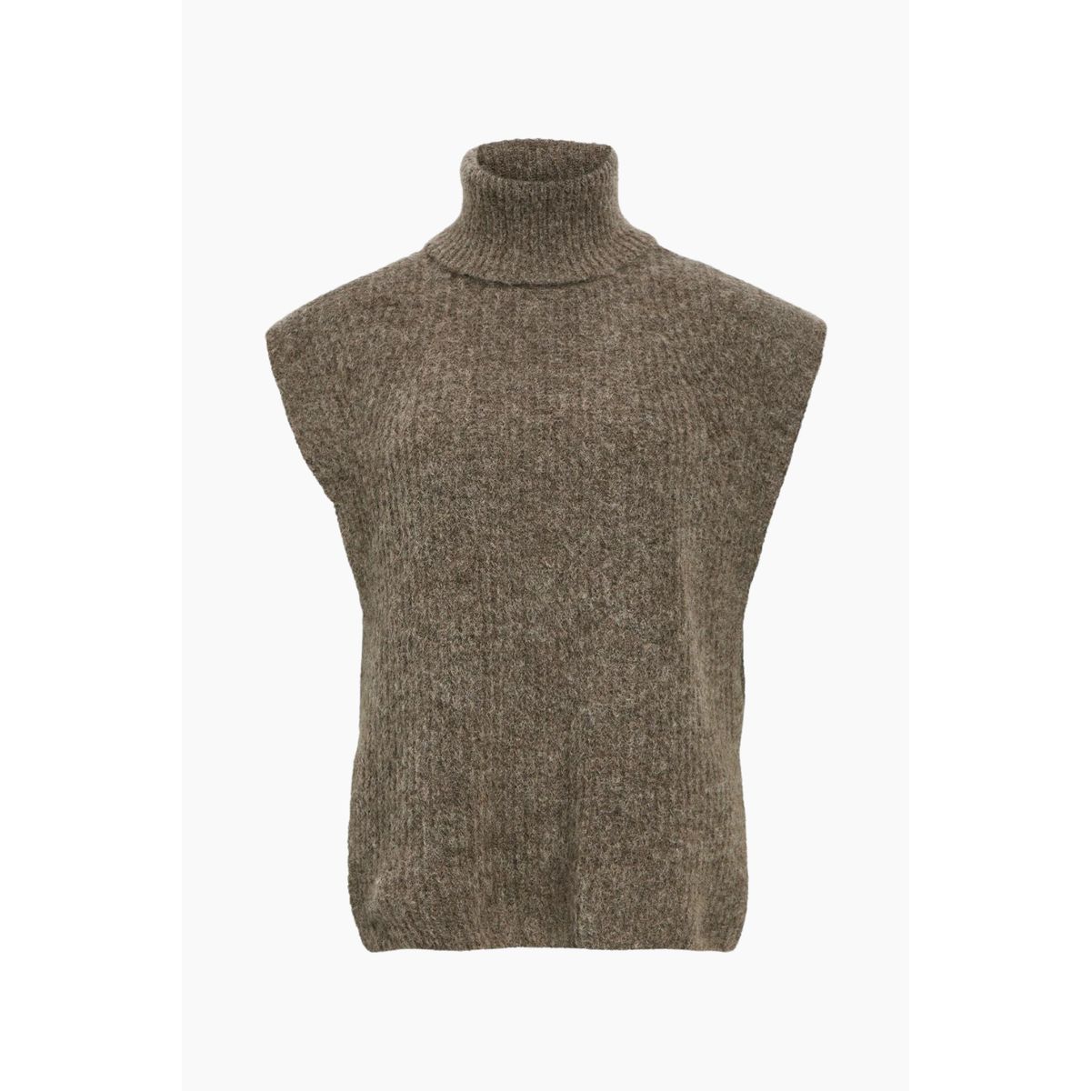 Objnete S/L Re Knit Vest 135 - Morel/Melange - Object - Brun S