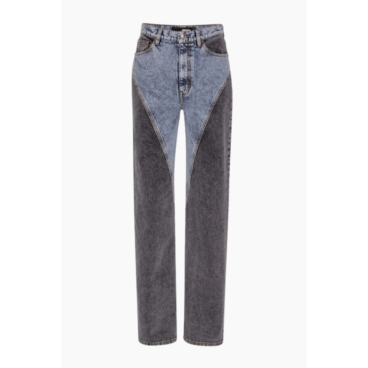 Straight Patchwork Jeans - Medium Blue Denim - ROTATE - Blå 25