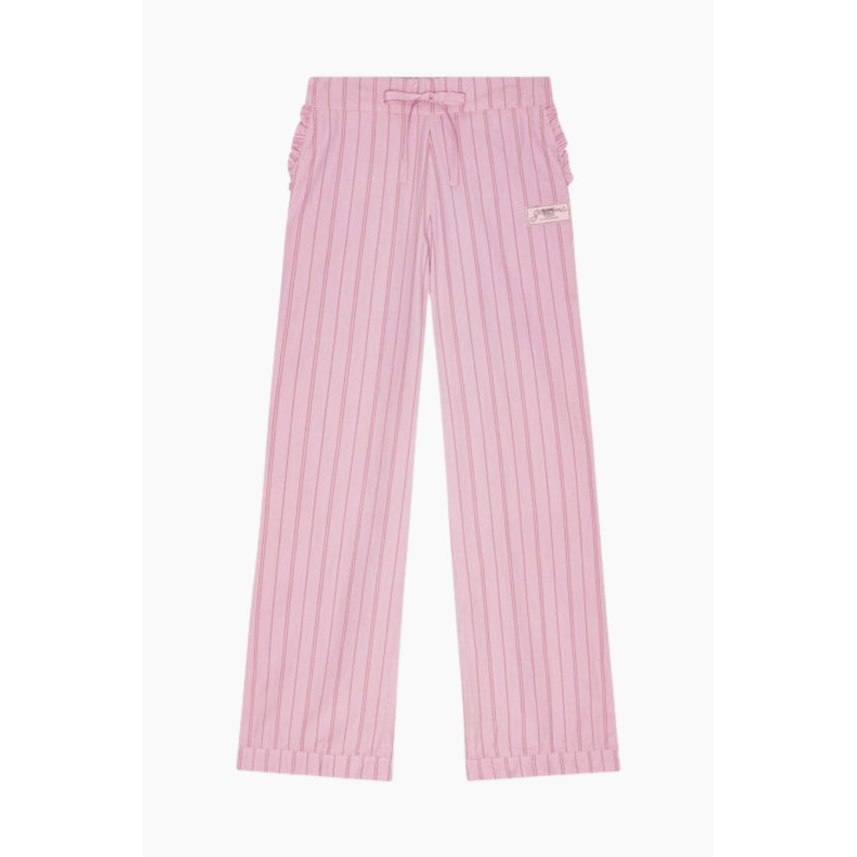 Stripe Cotton Pyjamas Pants W0327 - Lilac Sachet - GANNI - Lyserød S