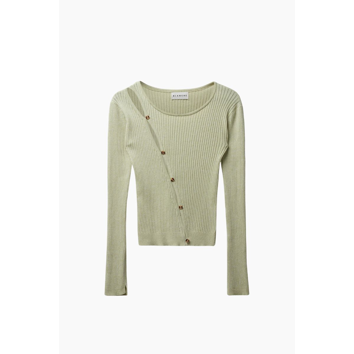 Seawool-BL X-Over Button Jumper - Green Banana - Blanche - Grøn M