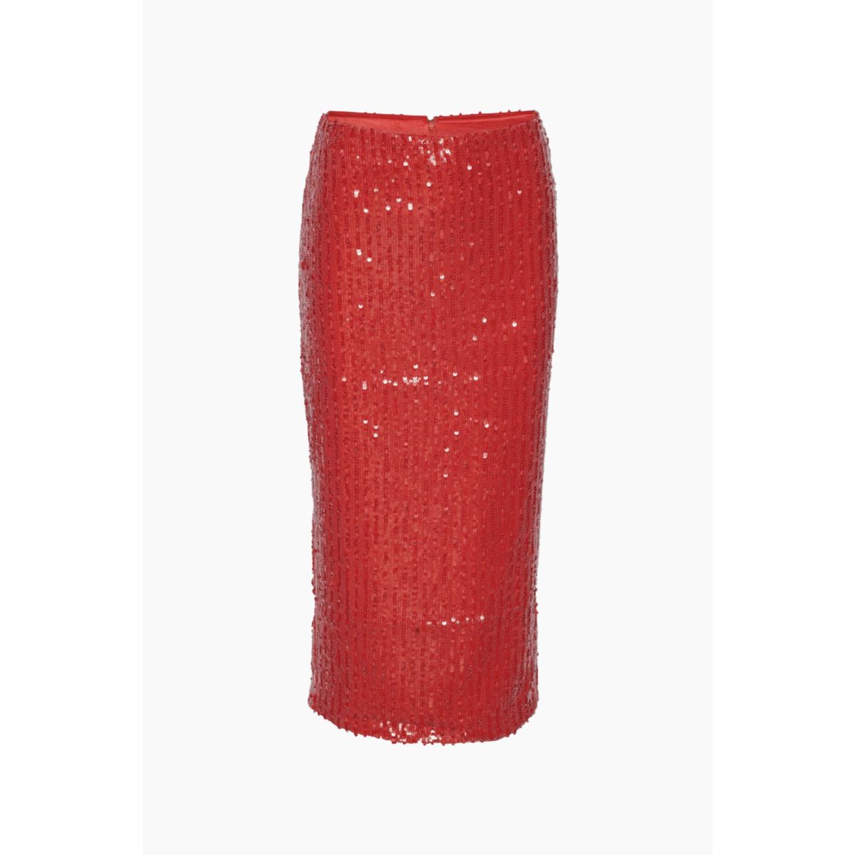 Sequins Pencil Skirt - Racing Red - ROTATE - Rød S